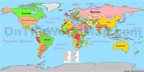 world political map  countries ontheworldmapcom