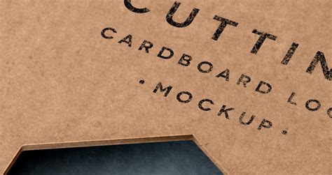 cutting cardboard logo mock  psd mock  templates pixeden