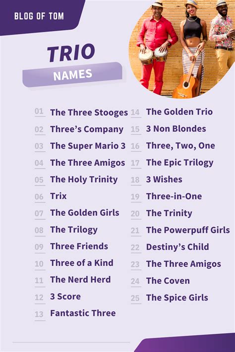 trio names cool cute funny  person group ideas