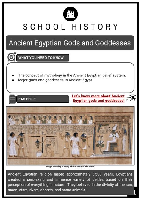 ancient egyptian gods and goddesses facts worksheets history