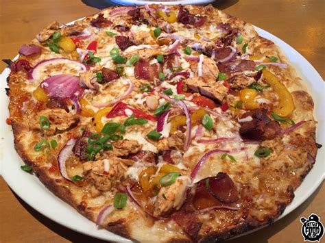 fatguyfoodblog california pizza kitchen  flavors  works bbq chicken  california