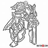 Warcraft Drawing Draw Drawings Anduin Lothar Paintingvalley Sketchok Wow Comment Leave sketch template