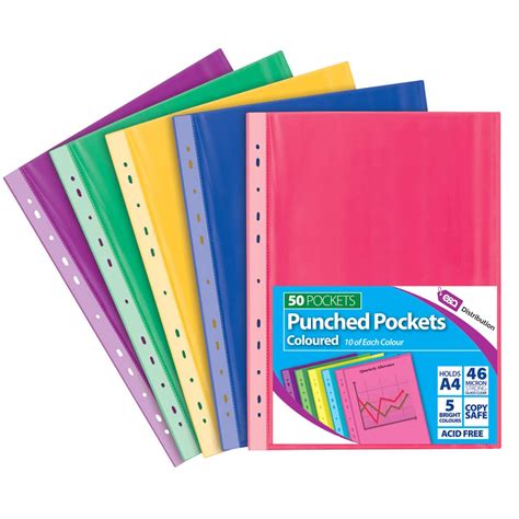 clear plastic punched pockets filing folders wallets sleeves