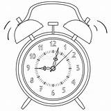 Clock Vector Alarm Illustration Coloring sketch template