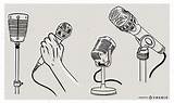 Vexels Doodle Microphones Set Ai sketch template