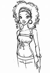 Pages Coloring Girl African American Getdrawings sketch template