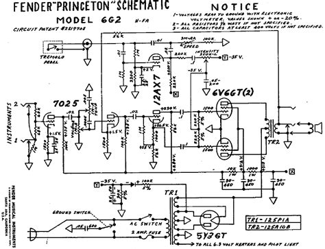 fender princeton  schematic electronic service manuals