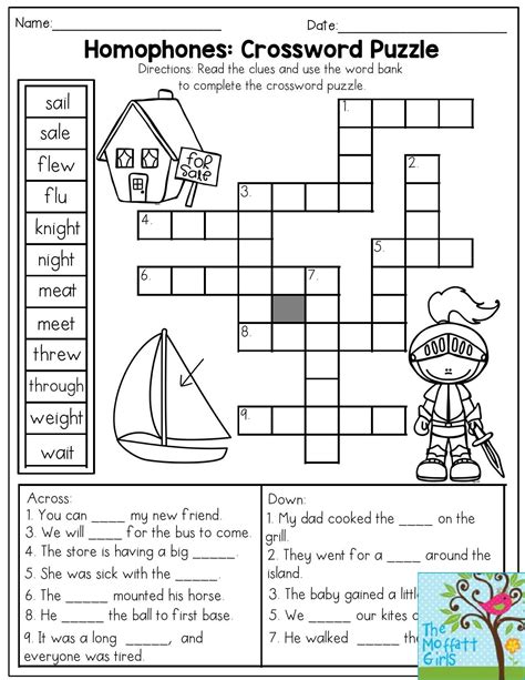 printable crossword puzzles  kids  word bank printable