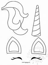 Unicorn Paper Craft Template Horn Coloring Pages Flower Printable Crown Birthday Para Moldes Shape Artigo Coloringpage Eu sketch template
