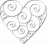 Paste Swirl Hearts Eat Don Color Zentangle Patterns Heart Mosaic String Idea Template Doodle sketch template