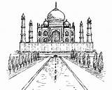 Mahal Taj India Bollywood Coloring Pages Building Palace Adult Adults sketch template