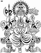 Ganesha Coloring Lord Pages Printable Ganesh Shirleytwofeathers Getcolorings sketch template