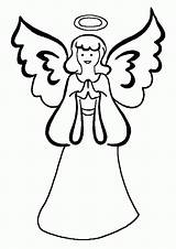 Coloring Angel Simple Christmas Pages Popular Guardian sketch template