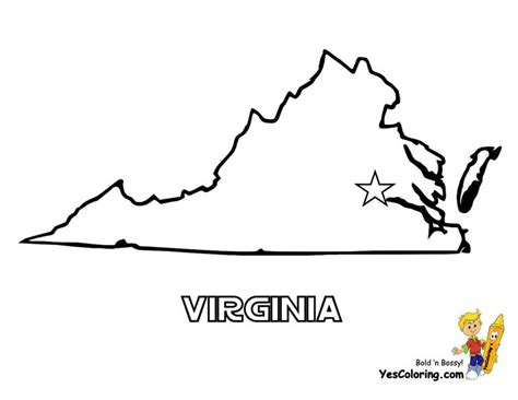 virginia map picture  coloring pages kids  yescoloringcom