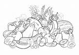 Colouring Automne Adulte Frutta Vegetation Coloriages Salade Sheet Adultes Horta sketch template