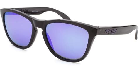 Oakley Frogskins Square Black Sunglasses Purple Mirrored