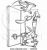 Cartoon Anvil Falling Outline Businessman Doorway Illustration Royalty Toonaday Broken Door Rf Clip Handle Holding Woman Clipartof sketch template