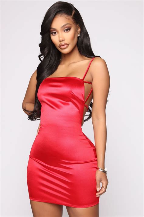 Flirtini Satin Mini Dress Red – Fashion Nova Mini Dress Fashion