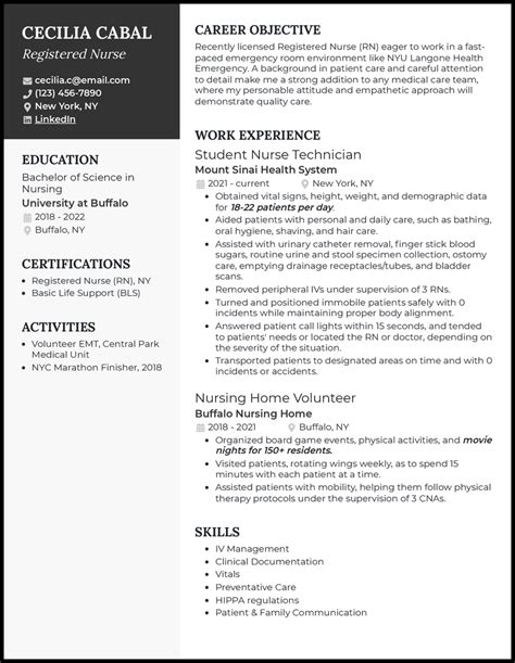 grad rn resume examples proven  work