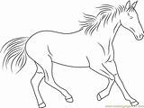 Horse Running Coloring Pages Color Horses Printable Coloringpages101 Getcolorings sketch template