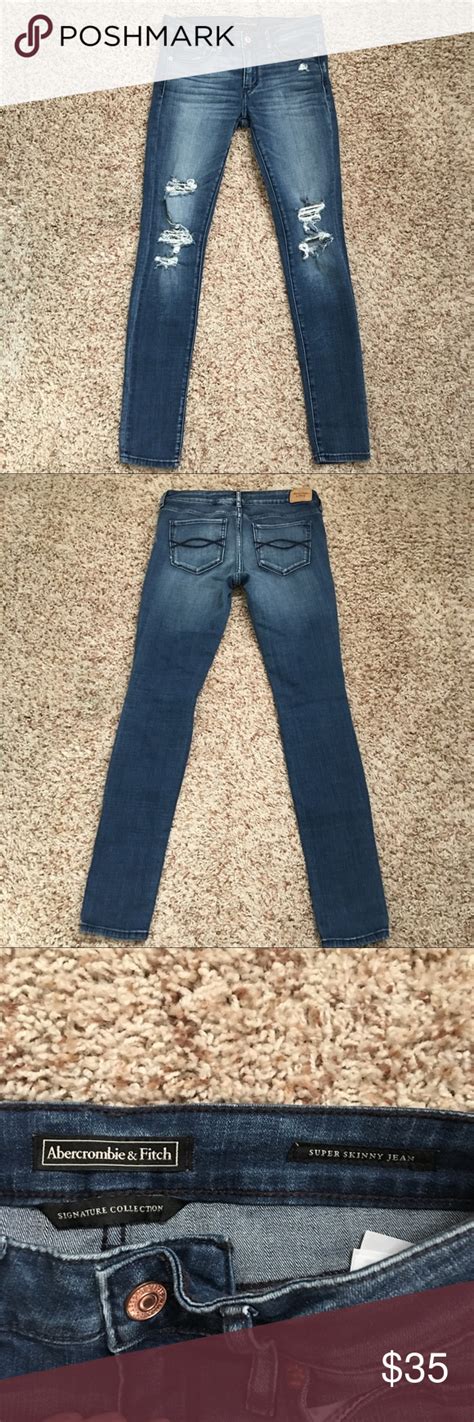 Aandf Medium Wash Destroyed Super Skinny Jeans New Without Tags Size 26