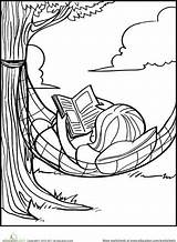 Coloring Reading Pages Summer Hammock Sheets Getcolorings Colouring sketch template