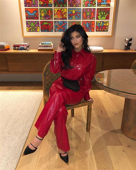 kylie jenner gorgeous in sexy red outfit and heels social