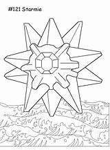 Pokemon Starmie Coloring Pages Cartoons Printable Kids sketch template