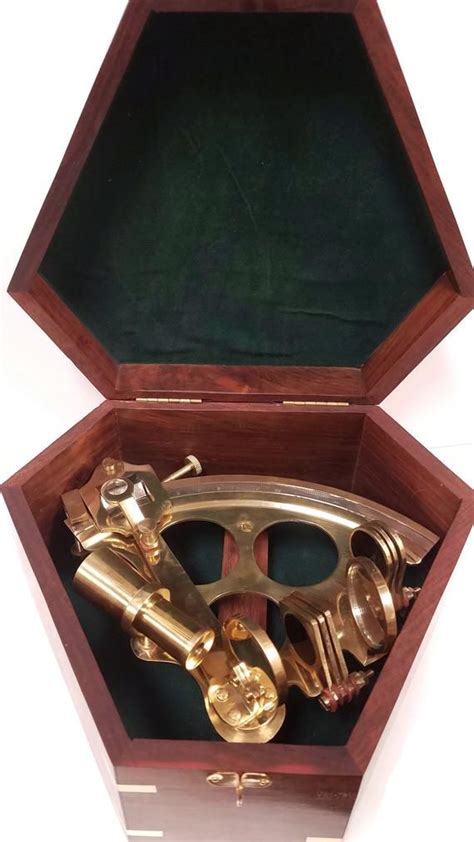 large 8 1 2 solid polished brass nautical sextant antique