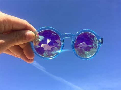 kaleidoscope glasses crystal lens blue future eyes