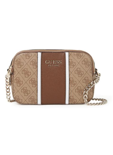 guess cathleen crossbody tas met logoprint bruin de bijenkorf