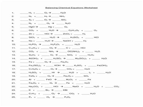 balancing equations practice worksheet worksheets decoomo