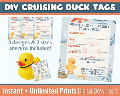 printable cruise duck tags printable world holiday