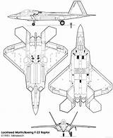 Fighter Raptor Plane Schematics Drawing F22 22 Jet Lockheed Stealth Martin Drawings Aircraft Boeing Blueprints 2c Military Engine 5th Gen sketch template