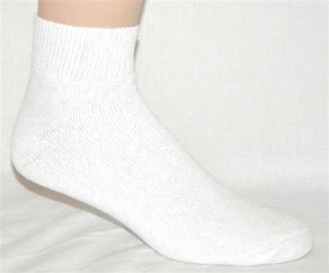 white ankle quarter socks 6 pair men s size 10 13 made in the usa ebay