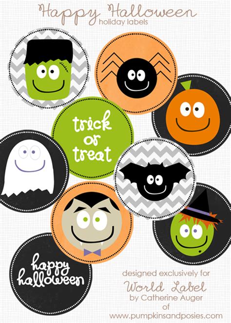 halloween stickers labels  printable labels templates