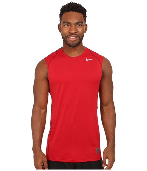 nike mens dri fit pro cool fitted sleeveless training  shirt medium gym red  ebay