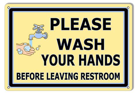 wash  hands restroom metal sign  reproduction vintage
