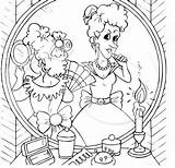 Cosmetics Coloring Pages Year Party Girls sketch template