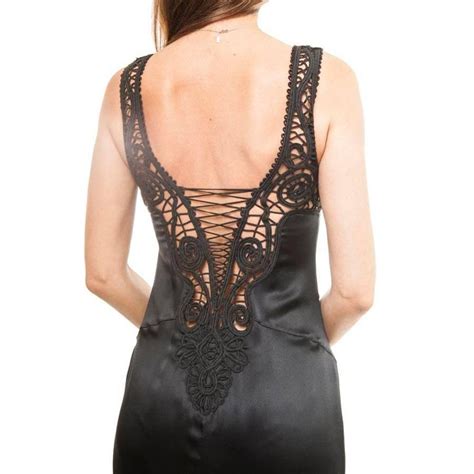 Versace Long Evening Dress In Black Silk Size 40it At 1stdibs