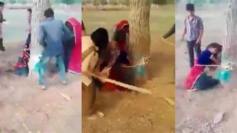 Caught On Camera Rajasthan Woman Tied To Tree Flogged Over Land