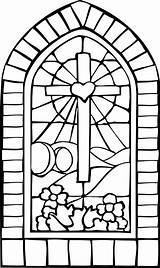 Stained Glass Coloring Pages Cross Easter Kleurplaat Church Sheets Printable Window Colouring Nl Religious Pasen Bijbel Kleurplaten Sunday School Glas sketch template