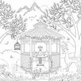 Coloring Gazebo Pages Adult Designlooter Customs Scrapbook Theme Paper 600px 63kb sketch template