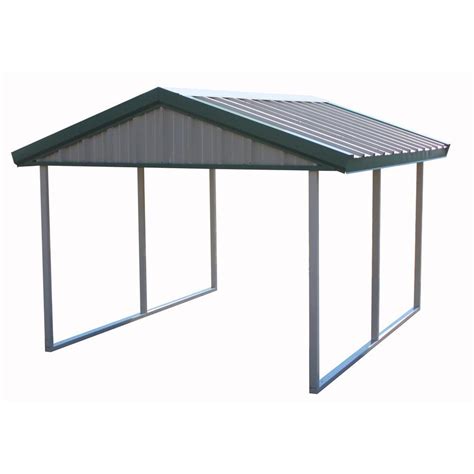 pws premium canopy  ft   ft light stone  patina green  steel carport structure