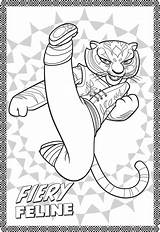 Fu Panda Kung Coloring Pages Tigress Colorear Para Sheets Dreamworks Color Kids Animation Presents Activity Books Getcolorings Printable sketch template