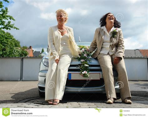 Just Married Mature Lesbian Couple Stock Images Image