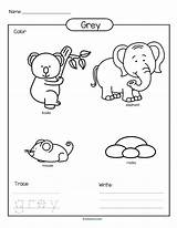 Preschool Kindergarten Gray Color Worksheets Coloring Activities Printables Printable Trace Grey Pages Sheets Colors Pre Write Kidsparkz Choose Board sketch template