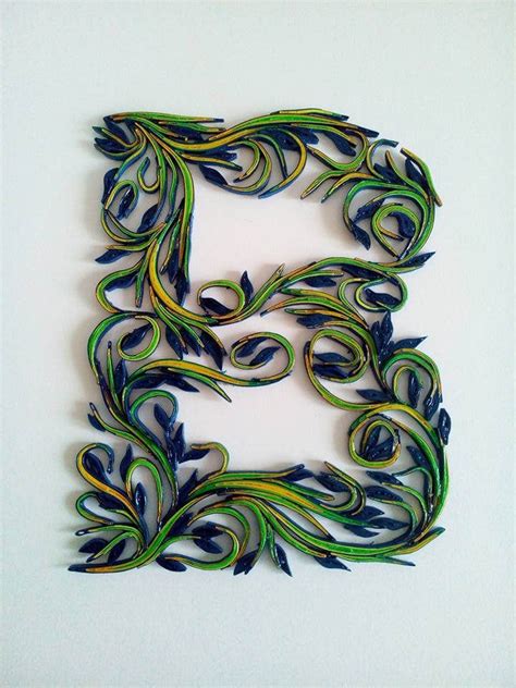 paper letter  quilling  monogram nursery  wall art etsy quilling