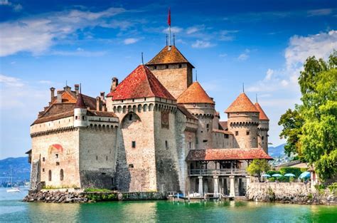 Chateau De Chillon Switzerland There Are Records Of A Fortress On