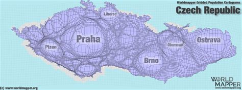 Czech Republic Czechia Gridded Population Worldmapper
